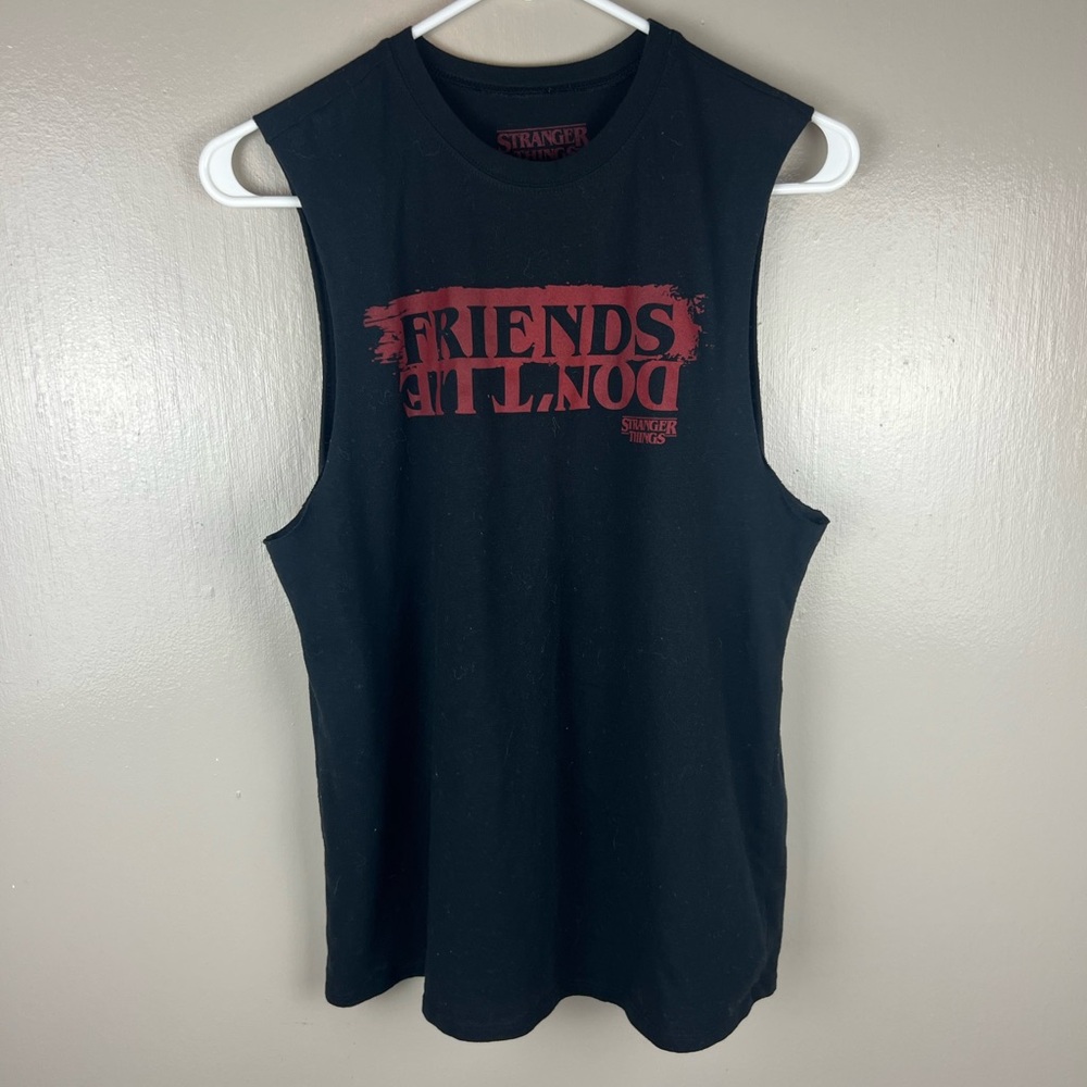 Stranger Things Black Sleeveless Shirt L